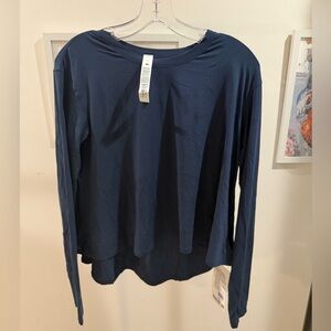 lululemon athletica Modal Relaxed-Fit Lounge Navy Long Sleeve Top